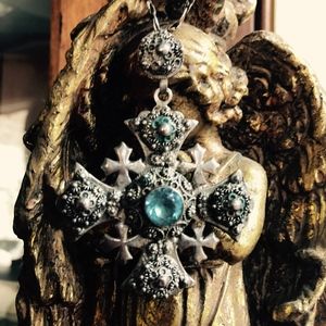 Sterling Silver Jerusalem Maltese Cross and Chain